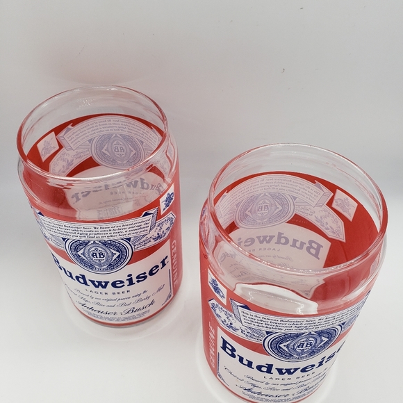 Vintage Budweiser 16oz. Can Glass Set of (2) - Picture 5 of 7